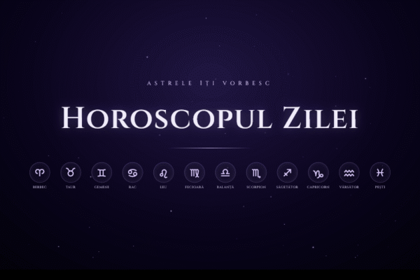 Horoscopul zilei cu semnele zodiacale pe fundal stelar
